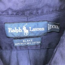 古着 ラルフローレン Ralph Lauren BLAKE 長袖 シルク ボタンダウンシャツ メンズXXL /eaa447198_画像3