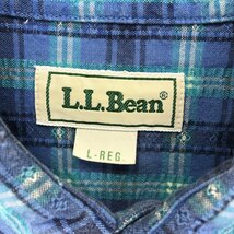 古着 80年代 エルエルビーン L.L.Bean 半袖 ボタンダウン チェックシャツ USA製 メンズL ヴィンテージ /eaa448821_画像3