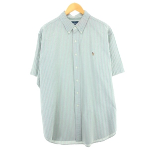 古着 ラルフローレン Ralph Lauren CLASSIC FIT クラシックフィット 半袖 ボタンダウン ストライプシャツ メンズXXL /eaa448661