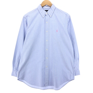 古着 ラルフローレン Ralph Lauren CLASSIC FIT 長袖 ボタンダウンストライプシャツ メンズL /eaa448246