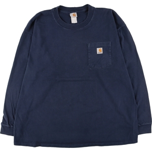 古着 カーハート Carhartt 無地ポケットロングTシャツ ロンT メンズXXL /eaa438703