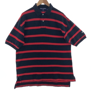 古着 90年代 ラルフローレン Ralph Lauren POLO SPORT ポロスポーツ 半袖 ボーダー ポロシャツ メンズXL ヴィンテージ /eaa381410