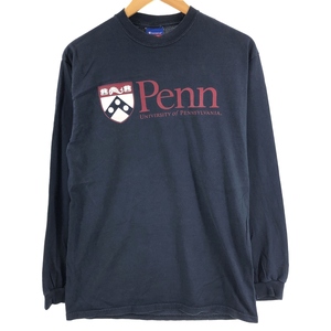 古着 チャンピオン Champion UNIVERSITY OF PENNSYLVANIA ペンシルベニア大学 ロングTシャツ ロンT メンズL /eaa429709