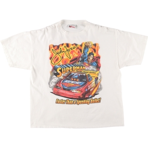 古着 90年代 CHASE SUPERMAN スーパーマン レーシング キャラクタープリントTシャツ USA製 メンズXL ヴィンテージ /evb005706