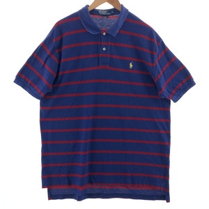 古着 ラルフローレン Ralph Lauren POLO by Ralph Lauren 半袖 ボーダー ポロシャツ メンズXL /eaa381427