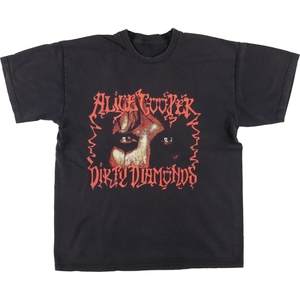 古着 00年代 ALICE COOPER アリスクーパー DIRTY DIAMONDS TOUR バンドTシャツ バンT メンズL /eaa450669