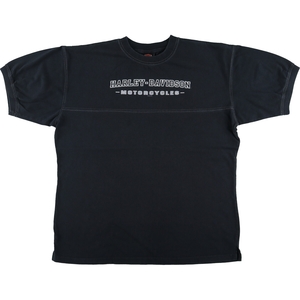 古着 00年代 ハーレーダビッドソン Harley-Davidson モーターサイクル バイクTシャツ フットボールTシャツ USA製 メンズXXL /eaa450588