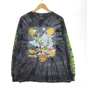 古着 SPACE JAM LOONEY TUNES ルーニーテューンズ タイダイ柄 キャラクタープリントロングTシャツ ロンT メンズL /eaa450621