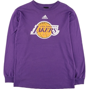 古着 アディダス adidas NBA LOS ANGELES LAKERS ロサンゼルスレイカーズ ロングTシャツ ロンT メンズXL /eaa440812