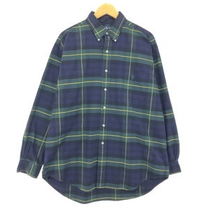 古着 ラルフローレン Ralph Lauren BIG SHIRT 長袖 ボタンダウンチェックシャツ メンズL /eaa451821