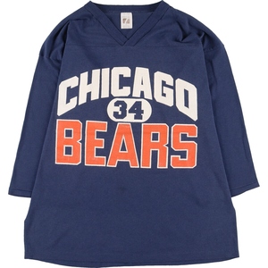 古着 90年代 LOGO 7 NFL CHICAGO BEARS シカゴベアーズ Vネック フットボール七分袖Tシャツ USA製 メンズXL ヴィンテージ /eaa451207