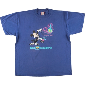 古着 90年代 Disney DESIGNS MICKEY MOUSE ミッキーマウス キャラクタープリントTシャツ USA製 メンズXXL ヴィンテージ /eaa452877