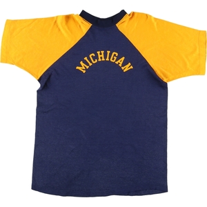 古着 70年代 チャンピオン Champion バータグ MICHIGAN ミシガン大学 ラグランTシャツ レディースL ヴィンテージ /eaa452034