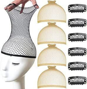 Wimily wig net black . color 4 piece wig fixation for patch n stop clip 6 piece cosplay wig cap mesh men's 