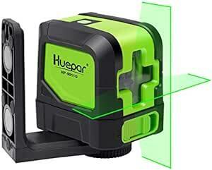 Huepar 2ライン グリーン レーザー墨出し器 クロスラインレーザー 緑色 レーザー 自動補正 傾斜モード 高輝度 ライン出射