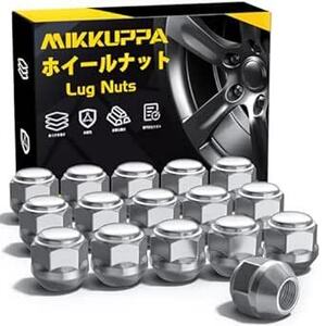 MIKKUPPA ホイールナット M12 x P1.25 テーパー座60° 長さ22mm スチール製 19HEXニッサン・スバル・