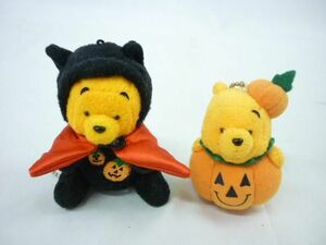 【同梱可】中古品 ディズニー プーさん ハロウィン 着ぐるみ カボチャ コウモリ マスコット キーホルダー グッズセッ