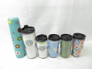 【同梱可】中古品 ホビー スターバックスコーヒー スタバ タンブラー ステンレスボトル ロゴ 花 蝶々 犬 他 6点 グッ