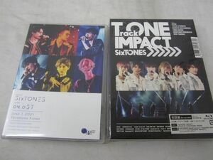 【同梱可】中古品 SixTONES TrackONE IMPACT on eST 初回盤 通常盤 DVD Blu-ray 2点 グッズセット