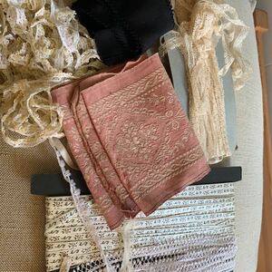  antique lace ribbon embroidery together 