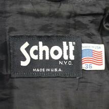 即決★アメリカ製 Schott★メンズ S レザーライダースジャケット ショット 1650 USA 36 黒 本革 シングル 本皮 立襟 90’s ヴィンテージ_画像9