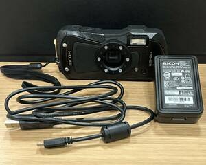 [SYC-4252] 1 иен ~ RICOH Ricoh WG-80 водонепроницаемый пыленепроницаемый цифровая камера черный электризация проверка OK цифровая камера б/у текущее состояние товар хранение товар 