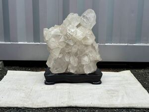  extra-large [ crystal raw ore ① ] 42.2kg pedestal attaching stone britain quartz appreciation stone natural stone nature stone mineral ornament objet d'art 