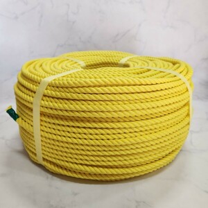  new goods! free shipping! domestic production span ester rope / yellow color / three tsu strike . rope 8mm×200M Y9,800- * Okinawa remote island other postage payment on delivery region equipped 