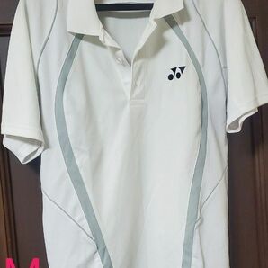 ヨネックス テニス　ウェア　ユニフォーム　YONEX　ポロシャツ　白灰　Mサイズ　 ゲームシャツ