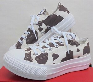 ★2023春夏★CONVERSE ALL STAR LIGHT PLTS COWSPOT HI（コンバース　オールスター　ライトＰＬＴＳカウスポットOX）オフホワイト24.0