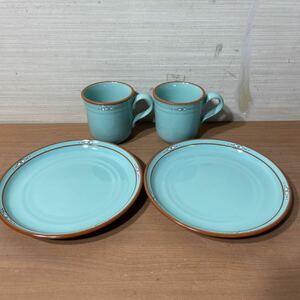 NORITAKE ノリタケ プレート マグカップ 食器 ボルダーリッジ ストーンウェア 2客セット