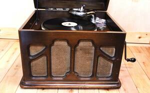 * retro gramophone KEYSTONE TALKING MACHINE( approximately w43x38xh34.) sound out verification OK!