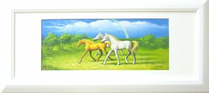 Art hand Auction Daisuke Kasano Painting Oil Painting Hand-painted Oil Painting Animal Painting Three Horses Free Shipping, Painting, Oil painting, Animal paintings