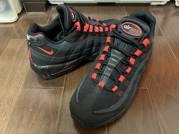 早い者勝ち！ 程度上 NIKE ナイキ AIR MAX 95 BLACK LASER CRIMSON エアマックス95 ブラック レーザークリムゾン 27.5cm DA1513-001