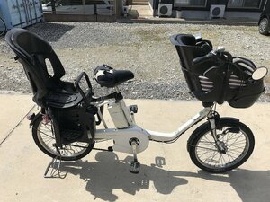 P6 used electric bike 1 jpy outright sales! Panasonic gyuto Mini DX white rom and rear (before and after) child seat attaching delivery Area inside is postage 3800 jpy . delivery 