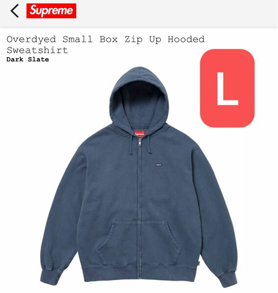 Supreme Overdyed Small Box Zip Up Hooded Sweatshirt "Dark Slate"