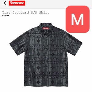 Supreme Tray Jacquard S/S Shirt Black M Size