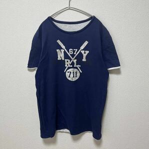 POLO RALPH LAUREN ポロラルフローレン リバーシブル ビッグプリント Tシャツ ヴィンテージ ネイビー＆グレー 半袖Tシャツ の画像3