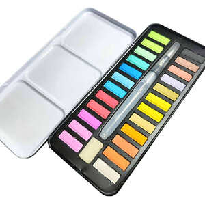 * remainder 1 point * new goods * free shipping Palette 24 color painting materials watercolor paint girl elementary school student compact man child adult illustration .... present 