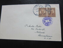 船内印 米国2セント切手貼封筒 CHICHIBU-MAR /25.8.32/ I.J.SEAPOST 米国消印 _画像1