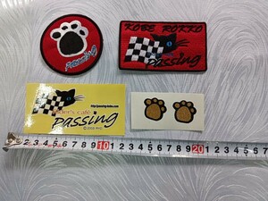 当店だけのオリジナル黒猫 passingのお買い得４点セット 刺繍ワッペン　手形　ステッカー