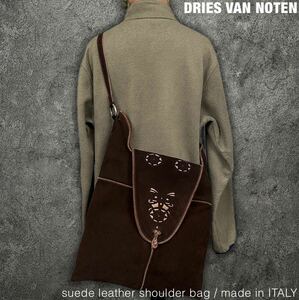 DRIES VAN NOTEN натуральная кожа замша кожа сумка на плечо Dries Van Noten наклонный .. сумка "body" 