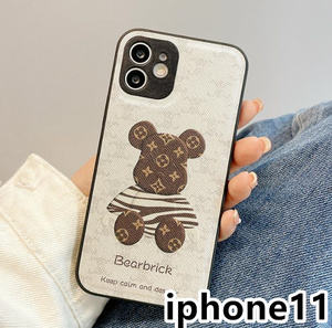 iphone11ケース カーバー TPU 可愛い 熊　お洒落　韓国　　軽量 ケース 耐衝撃 高品質 ホワイト69