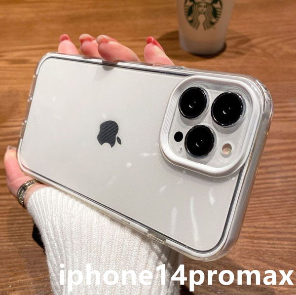 iphone14promaxケース カーバー TPU お洒落 耐衝撃 シンプル ホワイト1