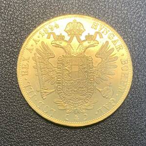 金貨　古銭　オーストリア　1894年　フランツ・ヨーゼフ1世　双頭の鷲　4ダカット　大型　コイン　硬貨