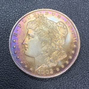 銀貨 古銭 アメリカ 1902年 自由の女神 独立13州 13の星 リバティ 太陽 イーグル 1ドル 大型 コイン 硬貨の画像1