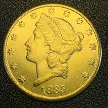 金貨　古銭　アメリカ　1885年　自由の女神　リバティ　エ・プルリブス・ウヌム 合衆爲一　盾　イーグル　1ドル　大型　コイン　硬貨_画像2