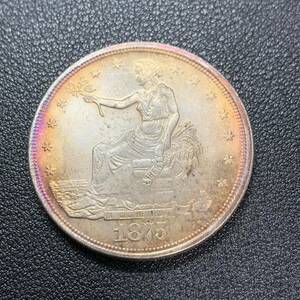 銀貨　古銭　アメリカ　1875年　自由の女神　独立13州　13の星　リバティ　イーグル　1ドル　大型　コイン　硬貨