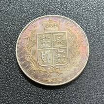 銀貨　古銭　1884年　イギリス　ヴィクトリア女王　エドワードクラウン　連合王国国章　紋章　コイン　硬貨　貿易銀_画像1