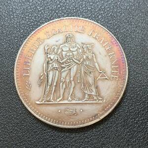 銀貨　古銭　フランス　1978年　ヘラクレス　自由　平等　花輪　紋章　大型　コイン　硬貨